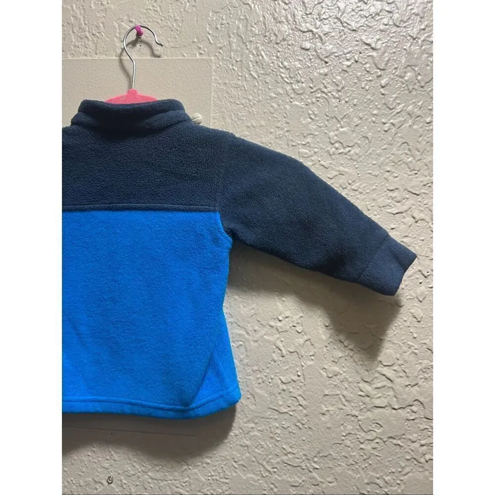 Columbia 2 Tone Blue Full Zip Up Fleece Baby Size 6-12 Month Infant Fleece Zip U